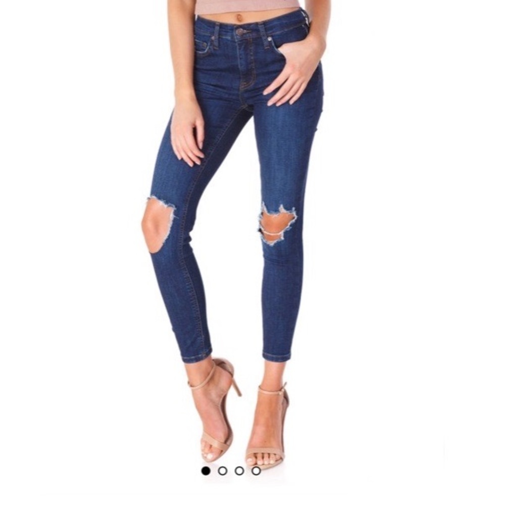 Free People Busted Knee High Rise Skinny Jeans